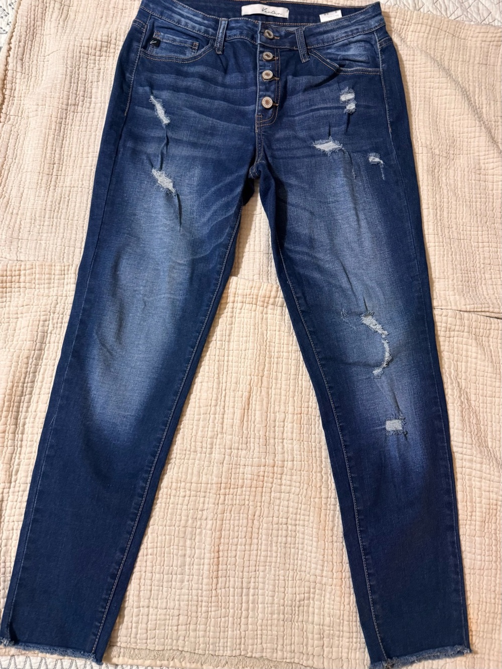 KanCan Dark Blue Distressed Skinny Jeans